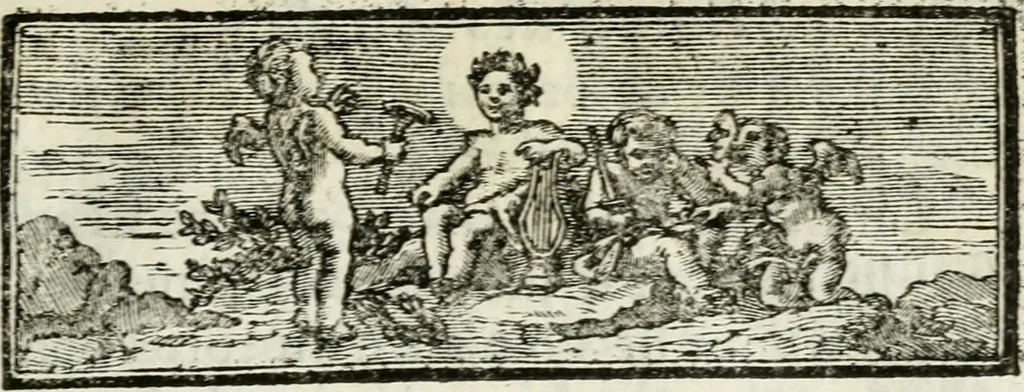 An illustration from Le manuel des artistes et des amateurs, ou, Dictionnaire historique et mythologique des emblêmes, allégories, énigmes, devises, attributs & symboles, relativement au costûme, aux murs, aux usages & aux cérémonies : contenant tous les caractères distinctifs & l'explication de chaque sujet naturel ou moral, sacré ou profane, historique ou fabuleux, dont on peut faire usage dans la poésie, la peinture, la sculpture, l'architecture, le dessin, l'ornement & la décoration, &c. : ouvrage utile aux poëtes, aux artistes & aux amateurs des beaux arts, 1770, leaf 8