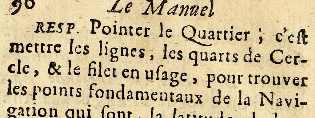 An illustration from Le manuel des pilotes, ou Introduction a la navigation. : Contenant les principes de cet art; l'usage des cartes, tant reduites, que plates; du quartier de reduction; la methode de trouver la variation de l'aymant, avec la correction des routes. Les analogies, pour la pratique de la navigation, par les Sinus, pour la levée & couchée du soleil, & pour les amplitudes, &c., 1678, leaf 114