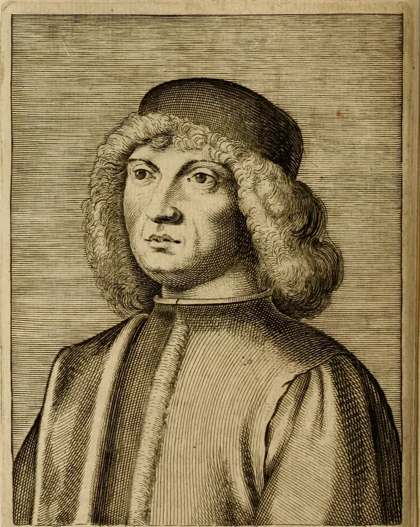 An illustration from Le marauiglie dell'arte, ouero, Le vite de gl'illustri pittori veneti, e dello stato : oue sono raccolte le opere insigni, i costumi, & i ritratti loro : con la narratione delle historie, delle fauole, e delle moralità da quelli dipinte, 1648, leaf 117