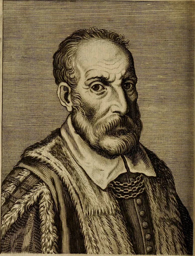 An illustration from Le marauiglie dell'arte, ouero, Le vite de gl'illustri pittori veneti, e dello stato : oue sono raccolte le opere insigni, i costumi, & i ritratti loro : con la narratione delle historie, delle fauole, e delle moralità da quelli dipinte, 1648, leaf 353
