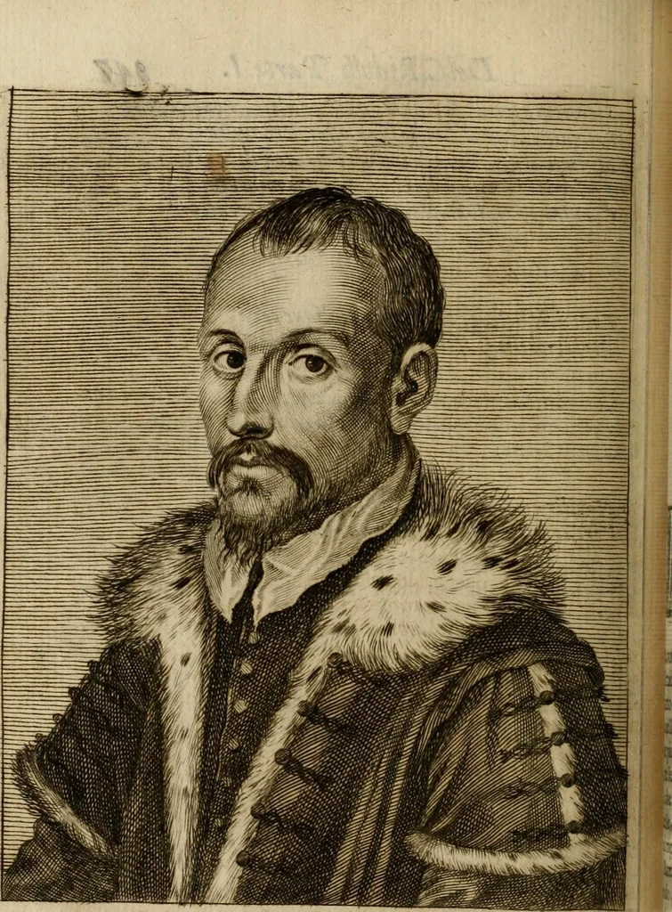 An illustration from Le marauiglie dell'arte, ouero, Le vite de gl'illustri pittori veneti, e dello stato : oue sono raccolte le opere insigni, i costumi, & i ritratti loro : con la narratione delle historie, delle fauole, e delle moralità da quelli dipinte, 1648, leaf 419
