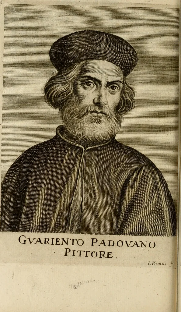 An illustration from Le marauiglie dell'arte, ouero, Le vite de gl'illustri pittori veneti, e dello stato : oue sono raccolte le opere insigni, i costumi, & i ritratti loro : con la narratione delle historie, delle fauole, e delle moralità da quelli dipinte, 1648, leaf 87