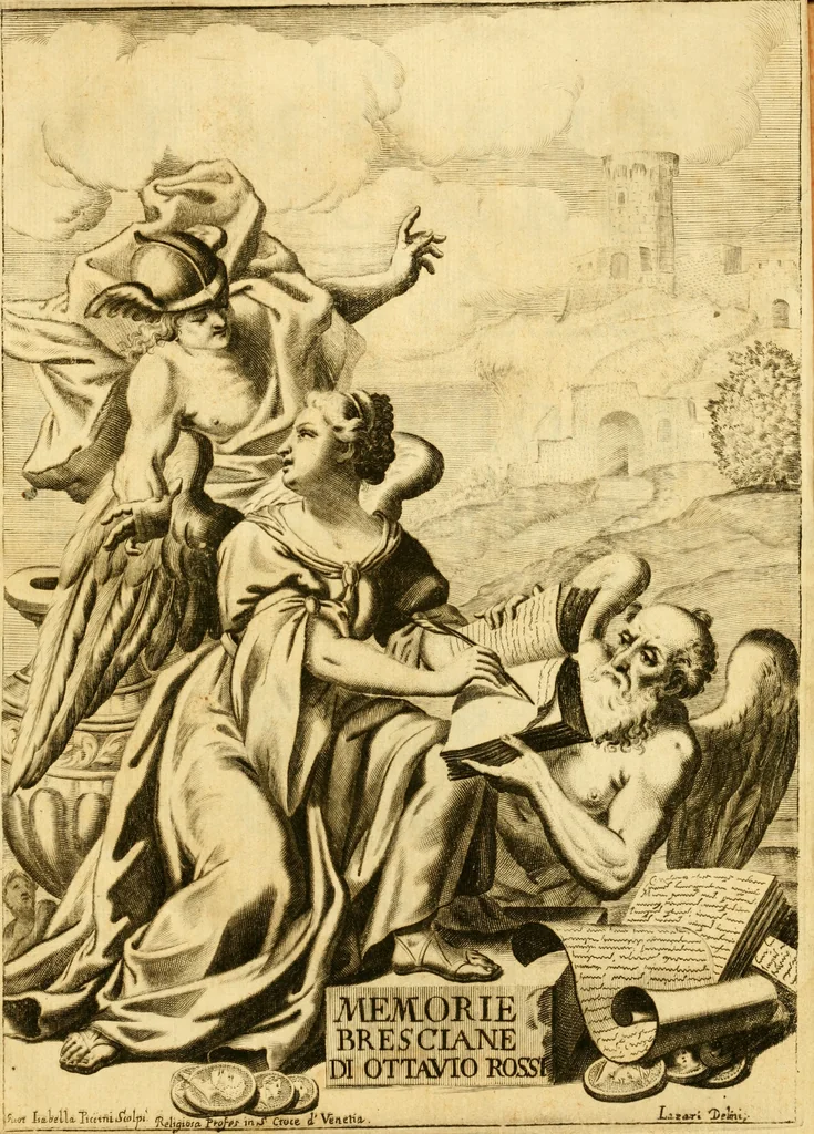 An illustration from Le memorie bresciane : opera historica, e simbolica, 1693, leaf 6