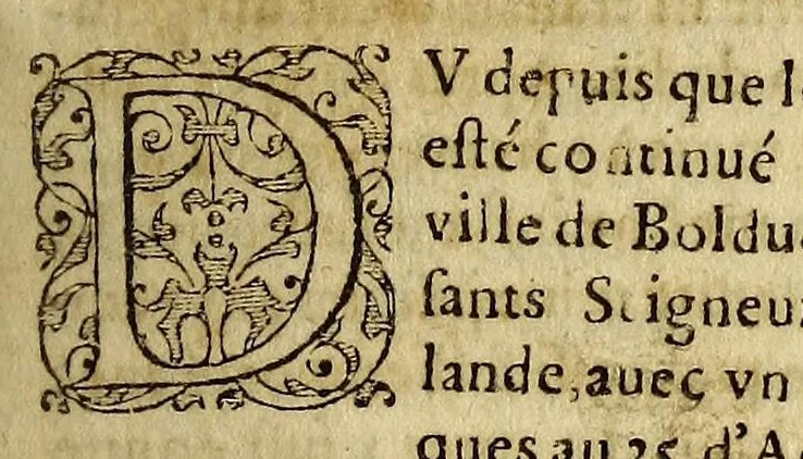 An illustration from Le Mercure d'Allemagne, ou Relation historique, continuée dès le mois de septembre 1629 jusques au mois de sept. 1630. : Contenant les choses plus mémorables aduenues en l'Europe, sçauoir est, en Hollande, Allemagne, Italie, France, Espagne, Indie, Angleterre, Hongrie, Poulongne, Prussie, Transsylvanie, Turquie & Sauoye., 1631, leaf 9