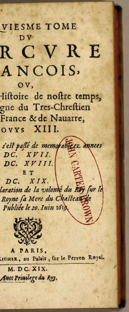 An illustration from Le mercure françois, ou, La suitte de l'histoire de la paix. : Commençant l'an M. D.CV. pour suitte du septenaire du D. Cayer, & finissant au sacre du tres-Chrestien roy de France & de Nauarre Loys XIII. [i.e. Cayet. From 1605 to 1635 by J. and E. Richer, and continued to 1644 by J. Renaudot], 1611, leaf 7