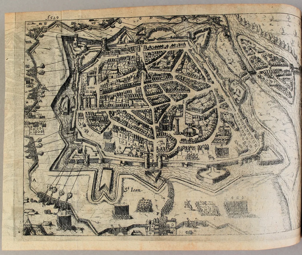An illustration from Le mercure françois, ou, La suitte de l'histoire de la paix. : Commençant l'an M. D.CV. pour suitte du septenaire du D. Cayer, & finissant au sacre du tres-Chrestien roy de France & de Nauarre Loys XIII. [i.e. Cayet. From 1605 to 1635 by J. and E. Richer, and continued to 1644 by J. Renaudot], 1611, leaf 554