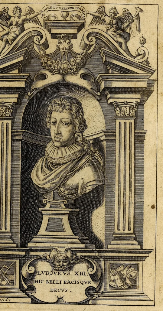 An illustration from Le mercure françois, ou, La suitte de l'histoire de la paix. : Commençant l'an M. D.CV. pour suitte du septenaire du D. Cayer, & finissant au sacre du tres-Chrestien roy de France & de Nauarre Loys XIII. [i.e. Cayet. From 1605 to 1635 by J. and E. Richer, and continued to 1644 by J. Renaudot], 1611, leaf 7
