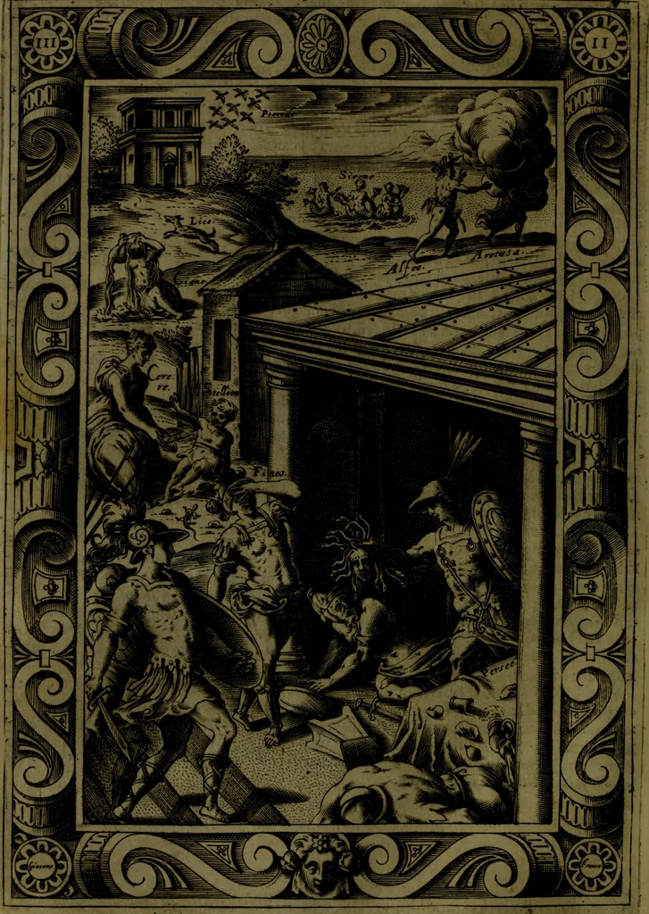 An illustration from Le Metamorfosi, 1584, leaf 173
