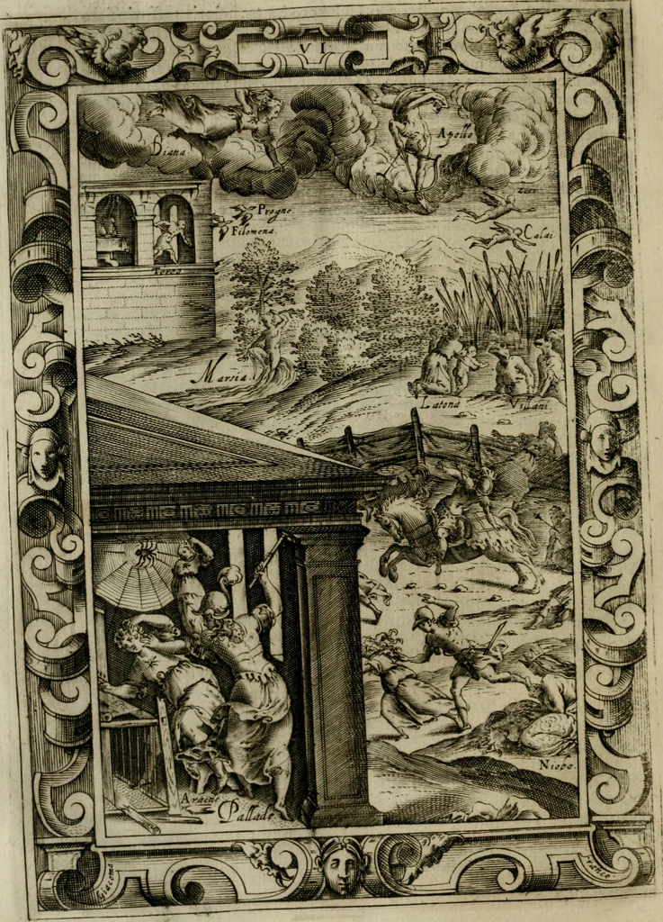 An illustration from Le metamorfosi di Ovidio, 1584, leaf 203