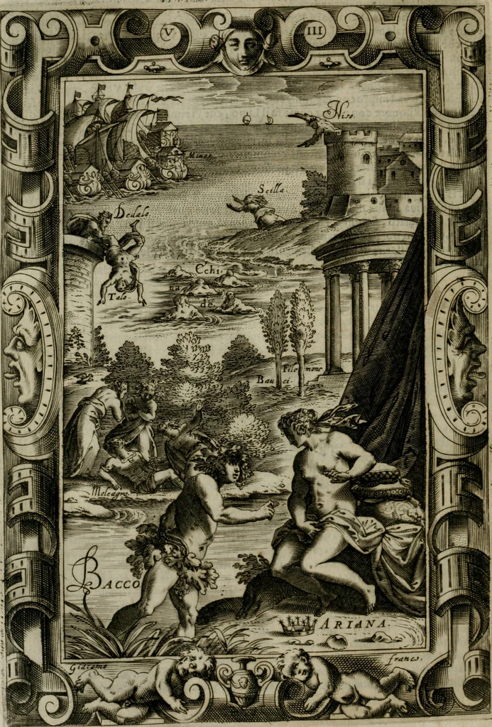An illustration from Le metamorfosi di Ovidio, 1584, leaf 287