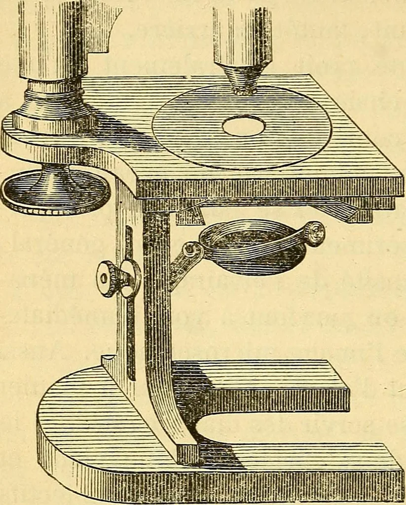 An illustration from Le microscope manuel a l'usage des étudiants, 1867, leaf 109