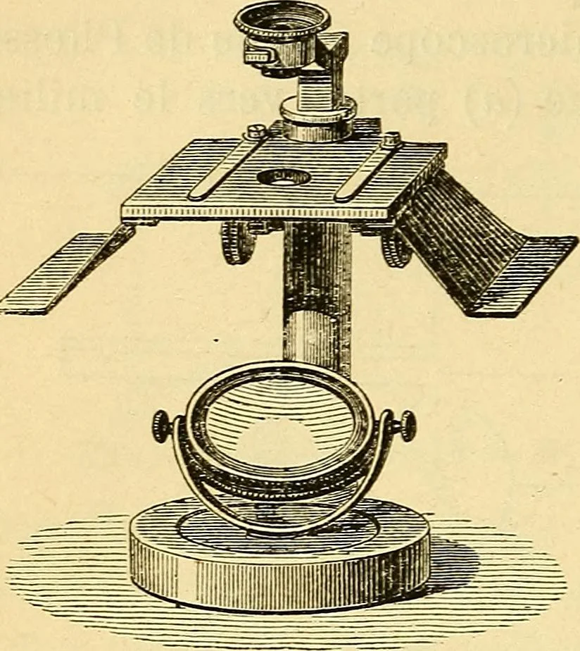 An illustration from Le microscope manuel a l'usage des étudiants, 1867, leaf 25