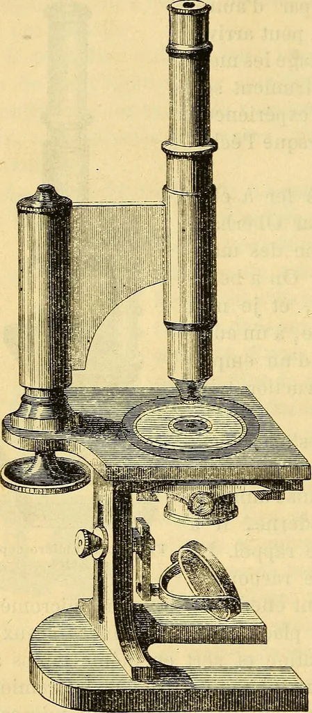 An illustration from Le microscope manuel a l'usage des étudiants, 1867, leaf 51