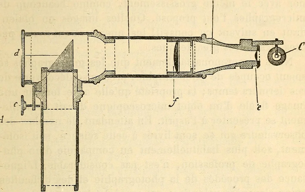 An illustration from Le microscope manuel a l'usage des étudiants, 1867, leaf 64