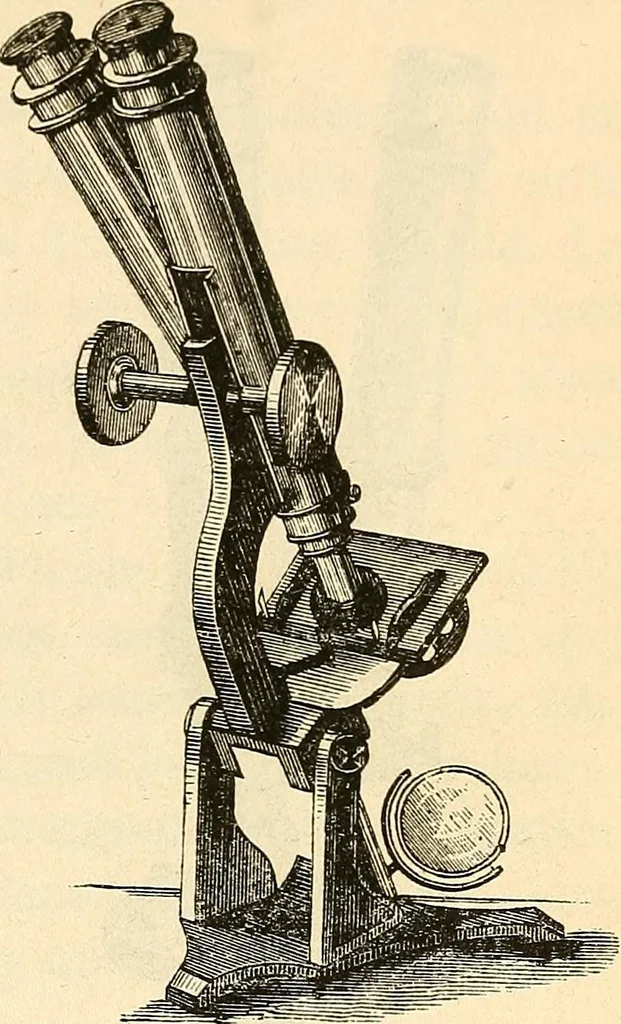 An illustration from Le microscope manuel a l'usage des étudiants, 1867, leaf 74