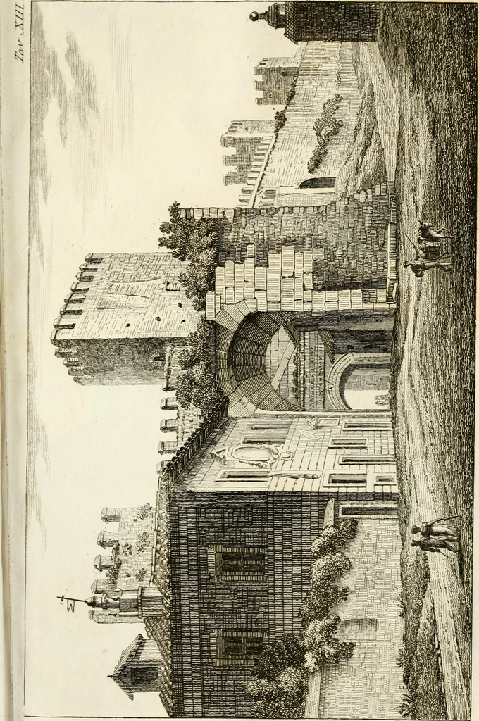 An illustration from Le mura di Roma, 1820, leaf 444