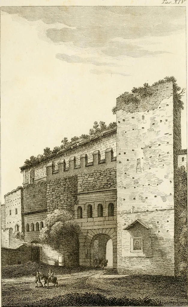 An illustration from Le mura di Roma, 1820, leaf 446