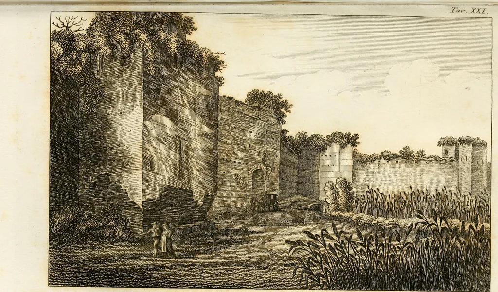 An illustration from Le mura di Roma, 1820, leaf 460
