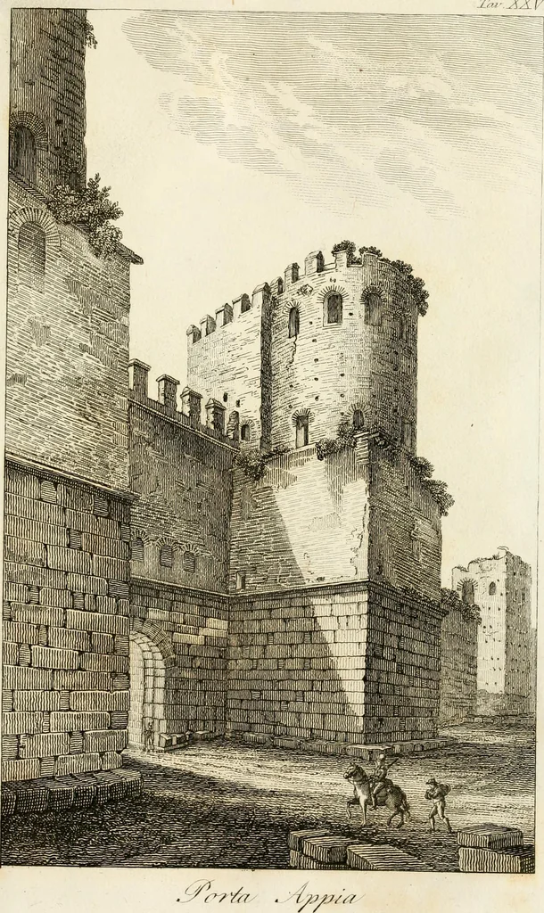 An illustration from Le mura di Roma, 1820, leaf 468