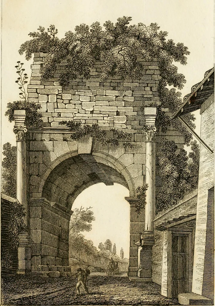 An illustration from Le mura di Roma, 1820, leaf 470