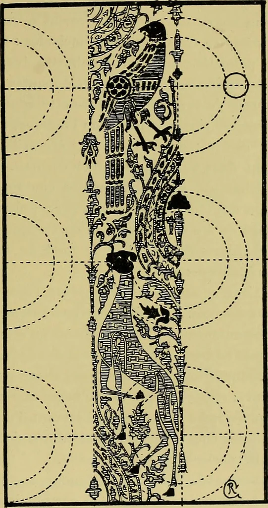 An illustration from Le Musée historique des tissus de la Chambre de commerce de Lyon; précis historique de l'art de décorer les étoffes et catalogue sommaire, 1902, leaf 66