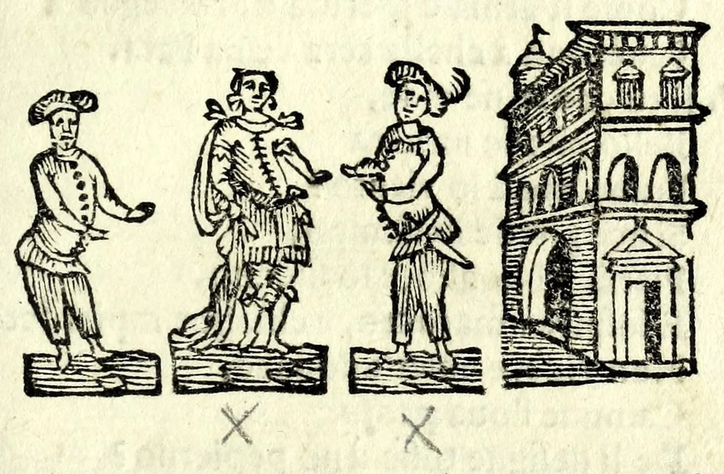 An illustration from Le mvse napoletane : egroche, 1678, leaf 107