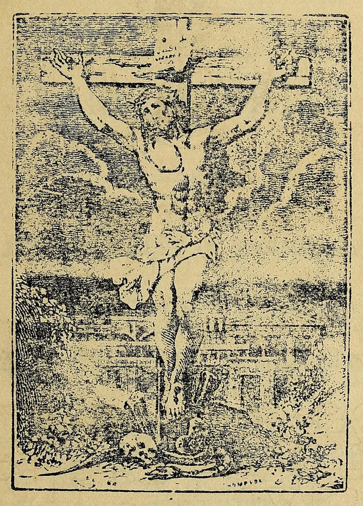An illustration from Le nouveau testament, en langue crise, d'après les quatre évangélistes, ou, Concordance des quatre évangiles, 1872, leaf 15