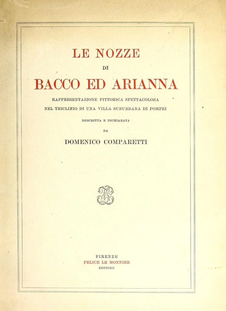 An illustration from Le nozze di Bacco ed Arianna : rappresentazione pittorica spettacolosa nel triclinio di una villa suburbana di Pompei, 1921, leaf 1