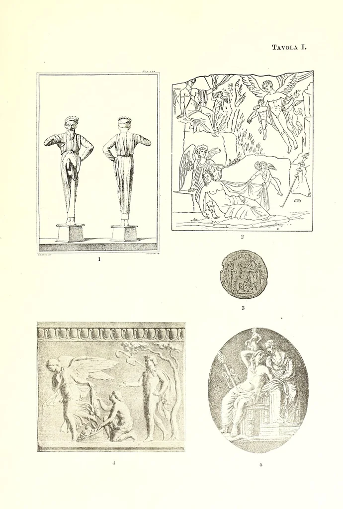 An illustration from Le nozze di Bacco ed Arianna : rappresentazione pittorica spettacolosa nel triclinio di una villa suburbana di Pompei, 1921, leaf 77