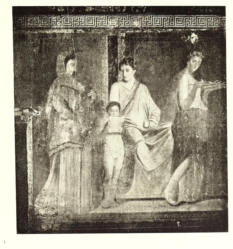 An illustration from Le nozze di Bacco ed Arianna : rappresentazione pittorica spettacolosa nel triclinio di una villa suburbana di Pompei, 1921, leaf 79