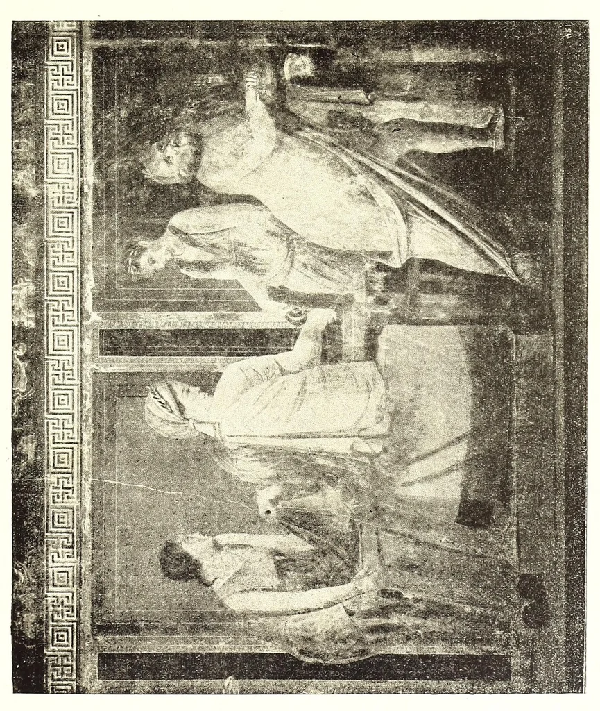 An illustration from Le nozze di Bacco ed Arianna : rappresentazione pittorica spettacolosa nel triclinio di una villa suburbana di Pompei, 1921, leaf 81