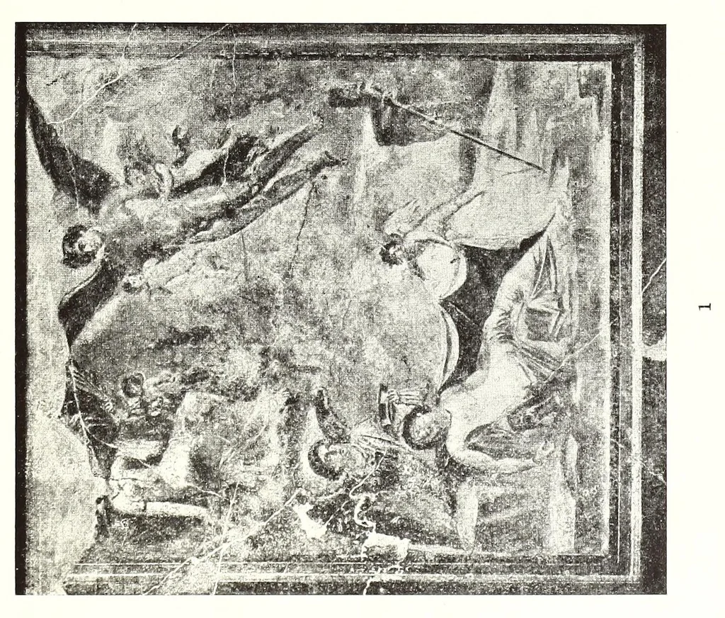 An illustration from Le nozze di Bacco ed Arianna : rappresentazione pittorica spettacolosa nel triclinio di una villa suburbana di Pompei, 1921, leaf 97