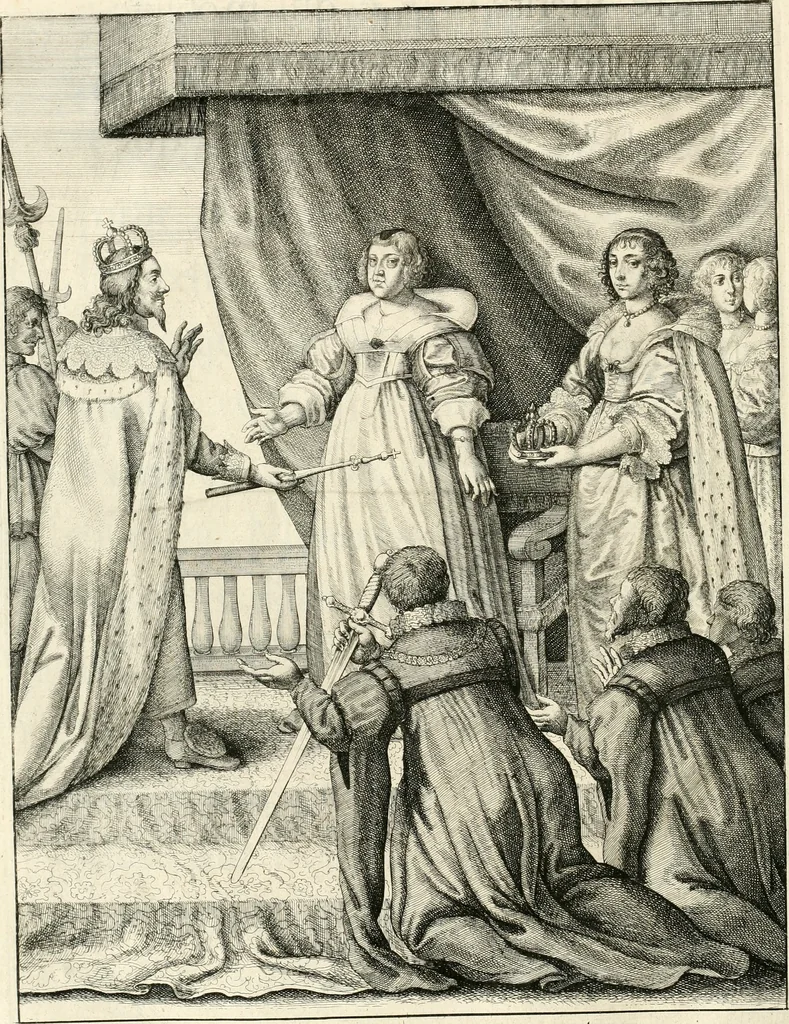 An illustration from Histoire de l'entree de la reyne mere du roy tres-chrestien dans la Grande-Bretaigne : enrichie de planches, 1639, leaf 21