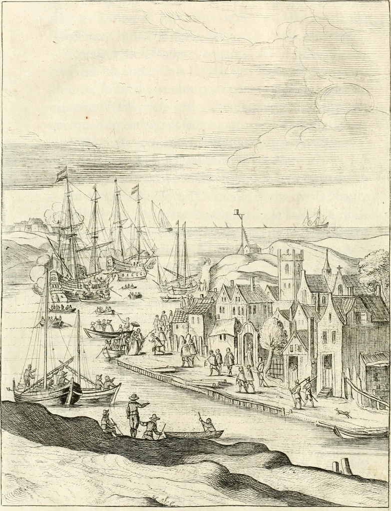 An illustration from Histoire de l'entree de la reyne mere du roy tres-chrestien dans la Grande-Bretaigne : enrichie de planches, 1639, leaf 27