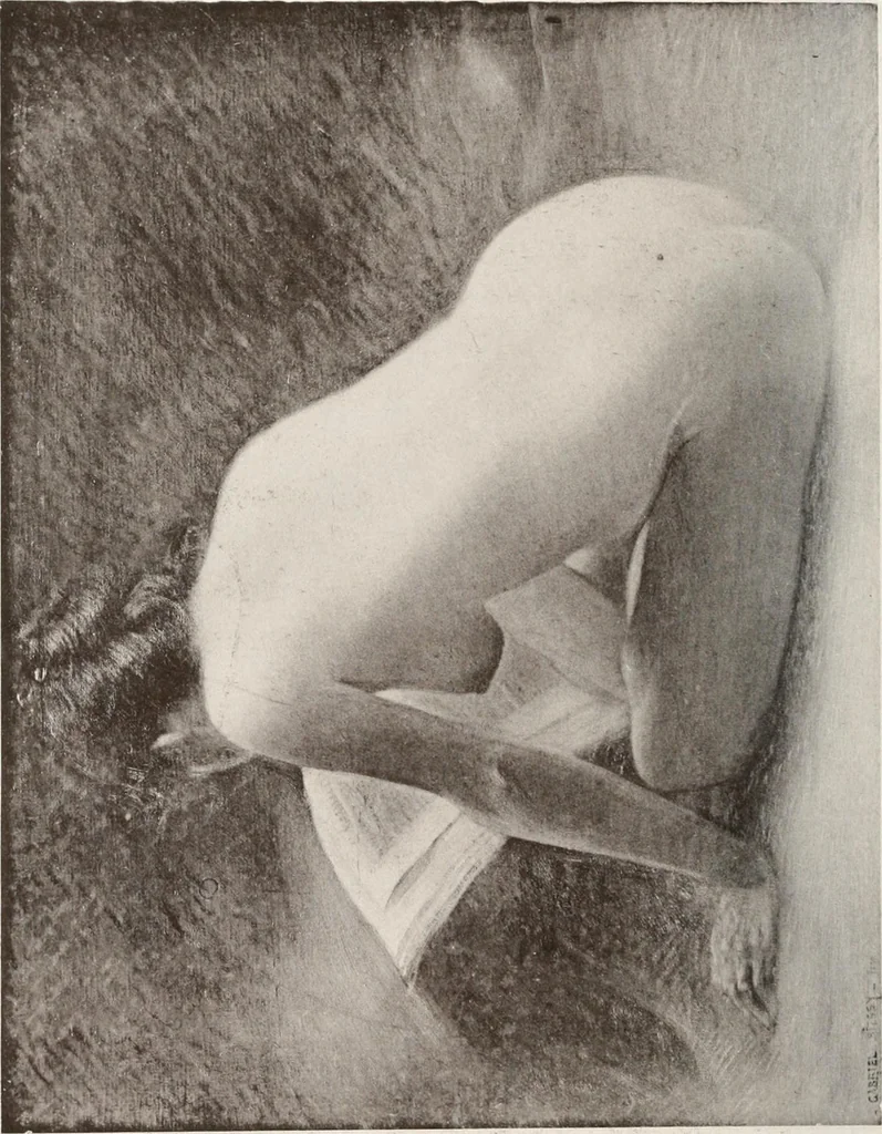 An illustration from Le Nu au salon, 1888, leaf 155