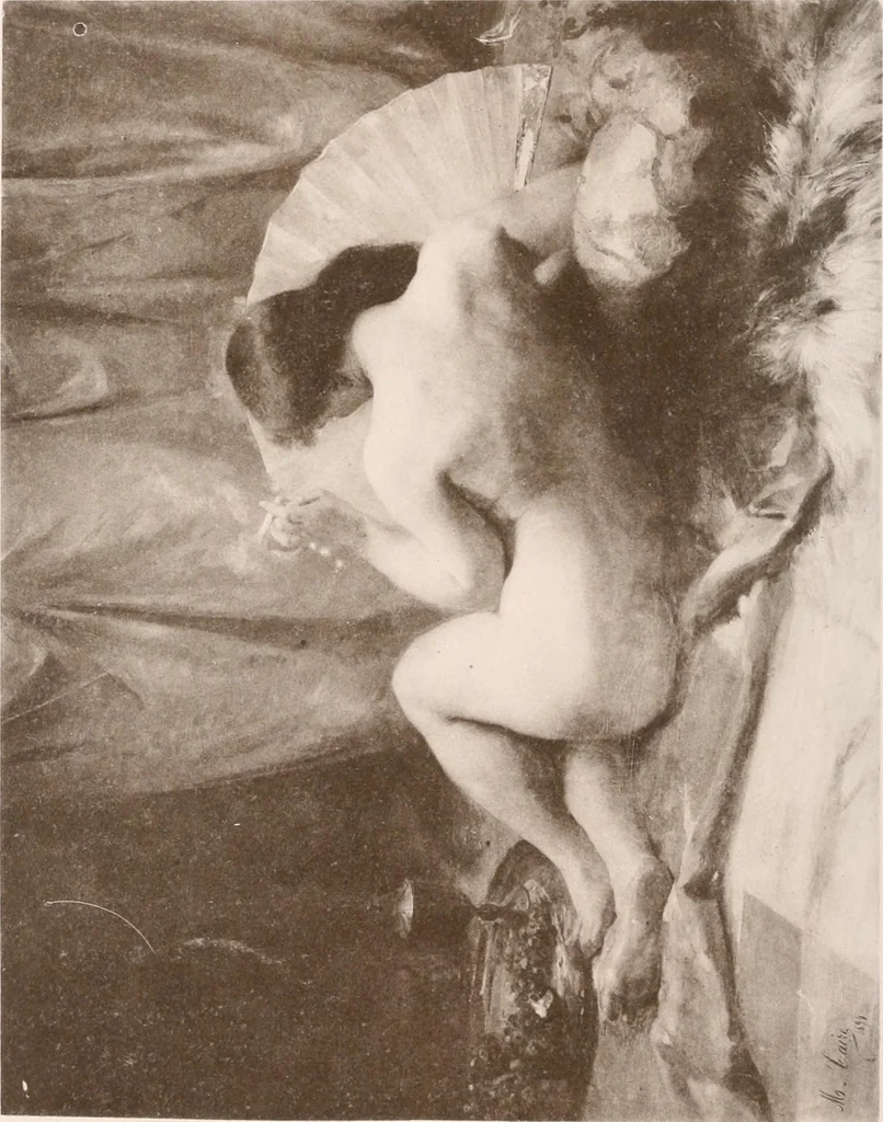 An illustration from Le Nu au salon, 1888, leaf 147