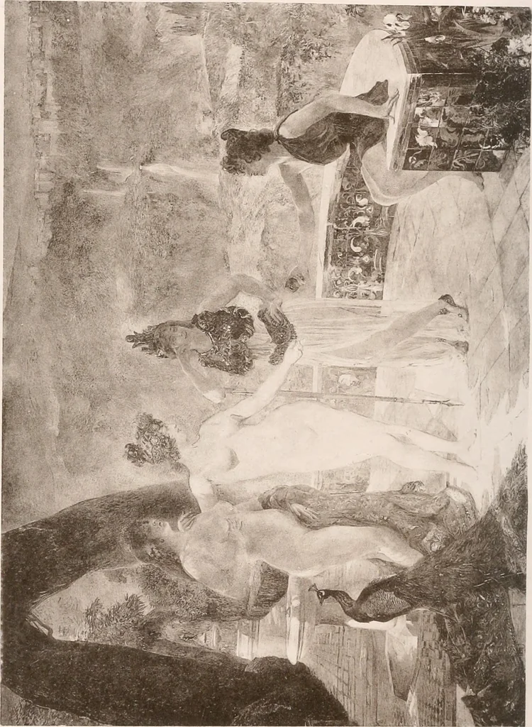 An illustration from Le Nu au salon, 1888, leaf 183