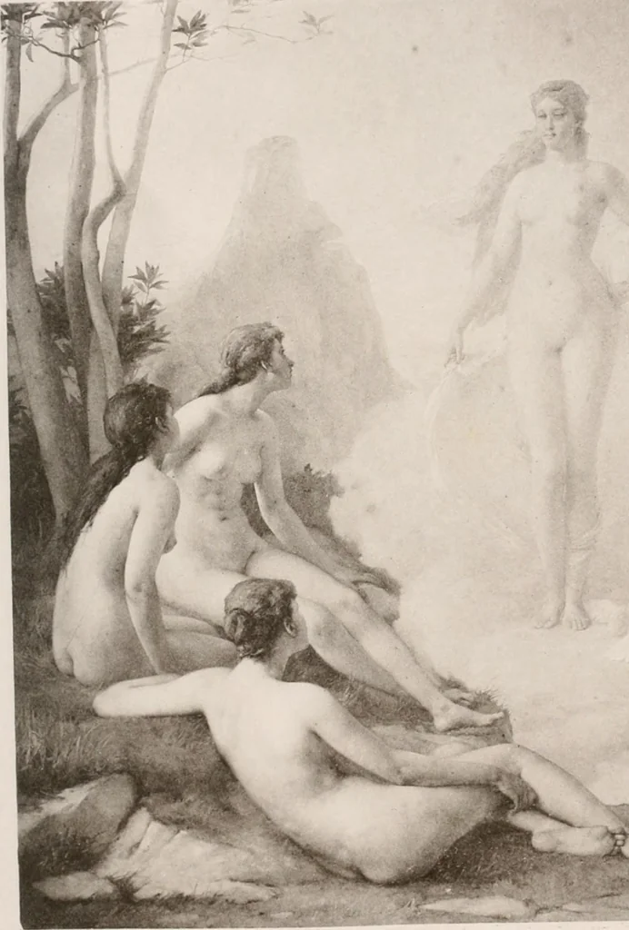 An illustration from Le Nu au salon, 1888, leaf 28