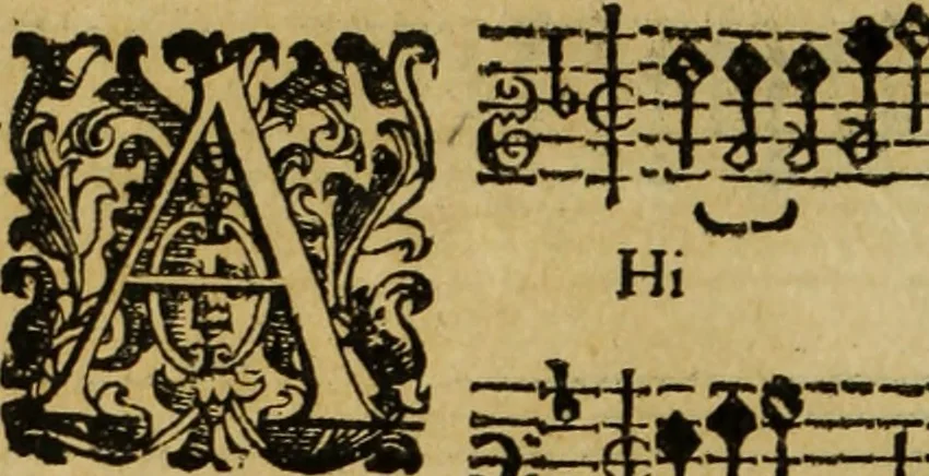An illustration from Le nvove mvsiche di Givlio Caccini detto Romano, 1602, leaf 11