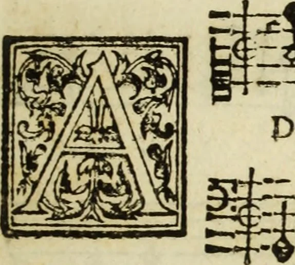 An illustration from Le nvove mvsiche di Givlio Caccini detto Romano, 1602, leaf 40