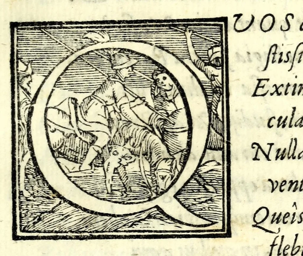 An illustration from Leonardi Ginii Cortonensis In funere serenissimi Cosmi Medicis magni Etruriae ducis funebris laudatio ad Senenses, 1574, leaf 27