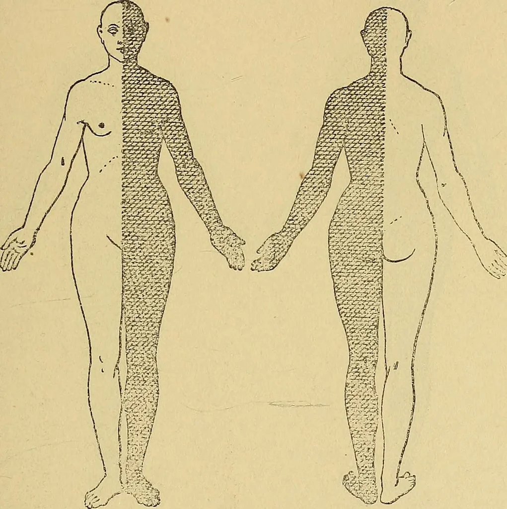 An illustration from Leçons cliniques sur l'hystérie et l'hypnotisme : faites à l'Hôpital Saint-André de Bordeaux, 1891, leaf 148