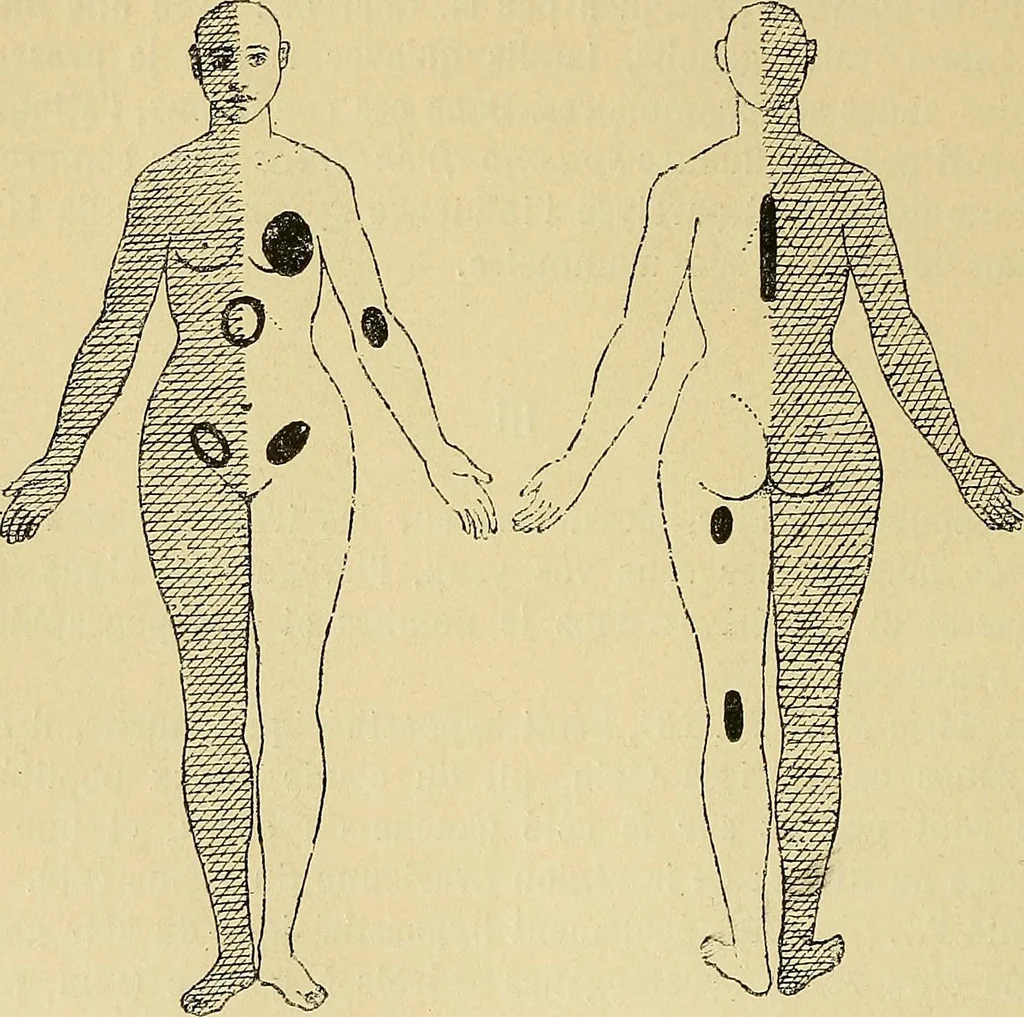 An illustration from Leçons cliniques sur l'hystérie et l'hypnotisme : faites à l'Hôpital Saint-André de Bordeaux, 1891, leaf 259