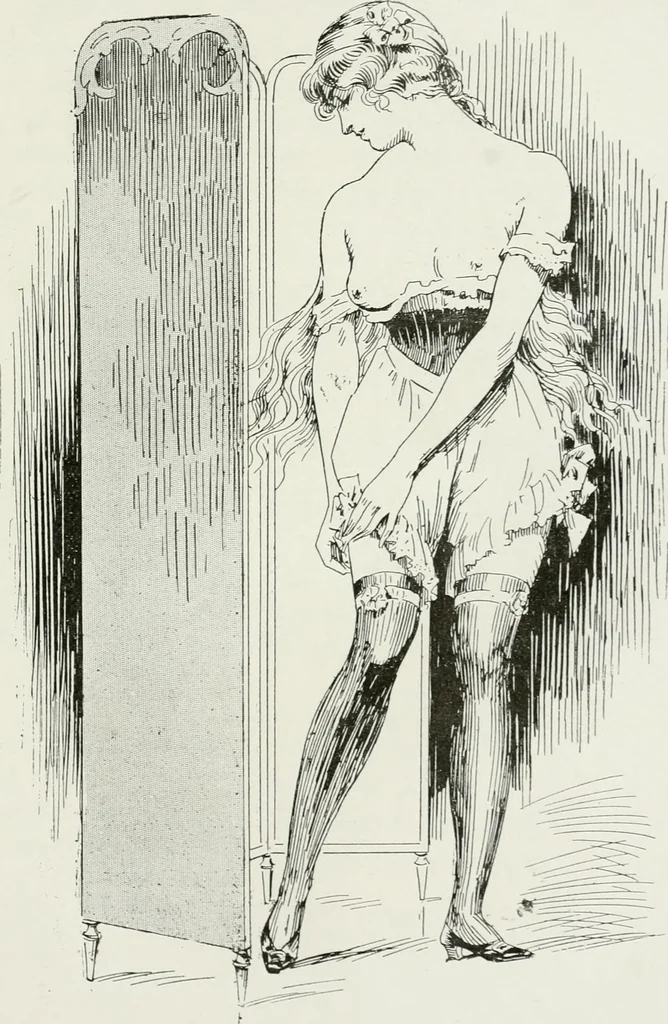 An illustration from Le pantalon féminin, 1916, leaf 138