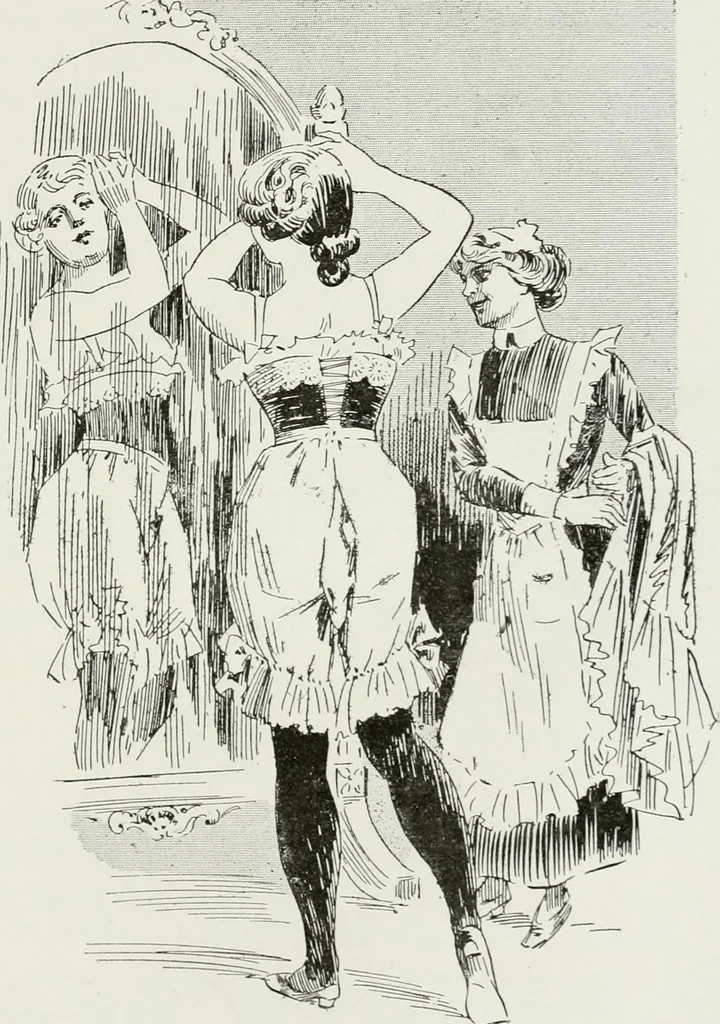 An illustration from Le pantalon féminin, 1916, leaf 172