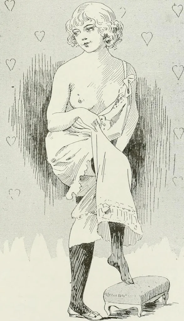 An illustration from Le pantalon féminin, 1916, leaf 258