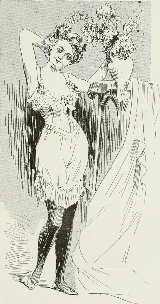 An illustration from Le pantalon féminin, 1916, leaf 398