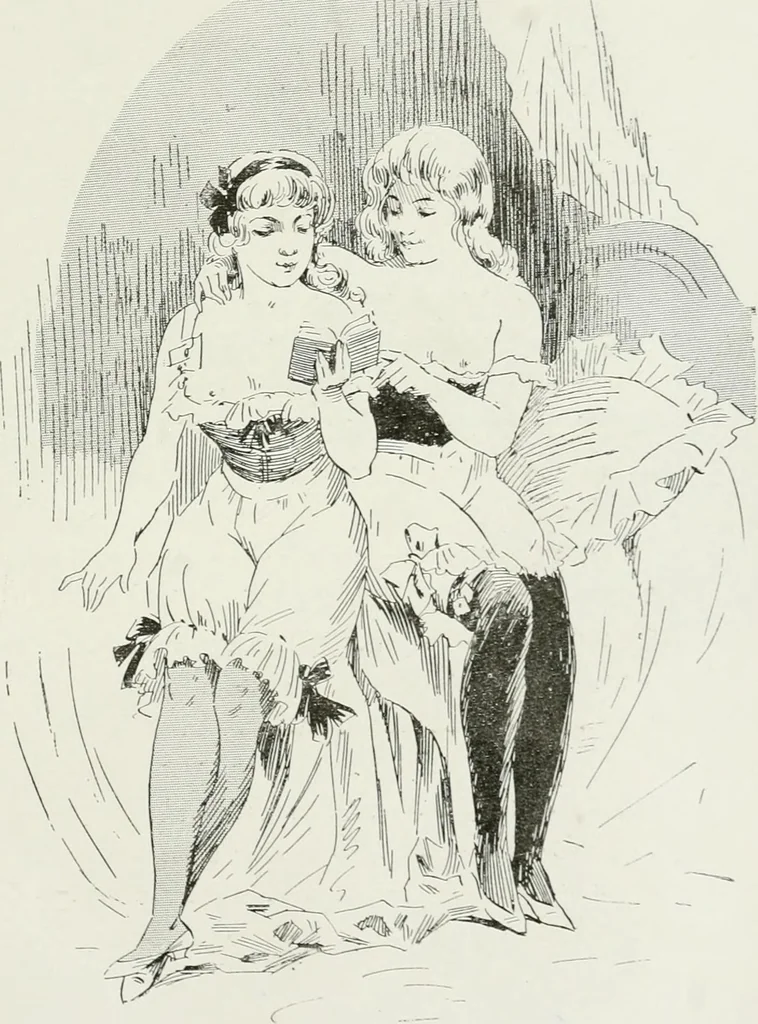An illustration from Le pantalon féminin, 1916, leaf 54