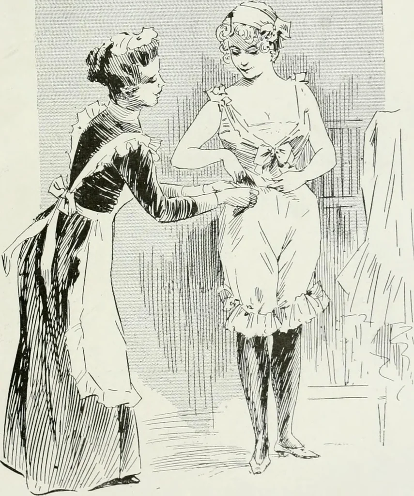 An illustration from Le pantalon féminin, 1916, leaf 568