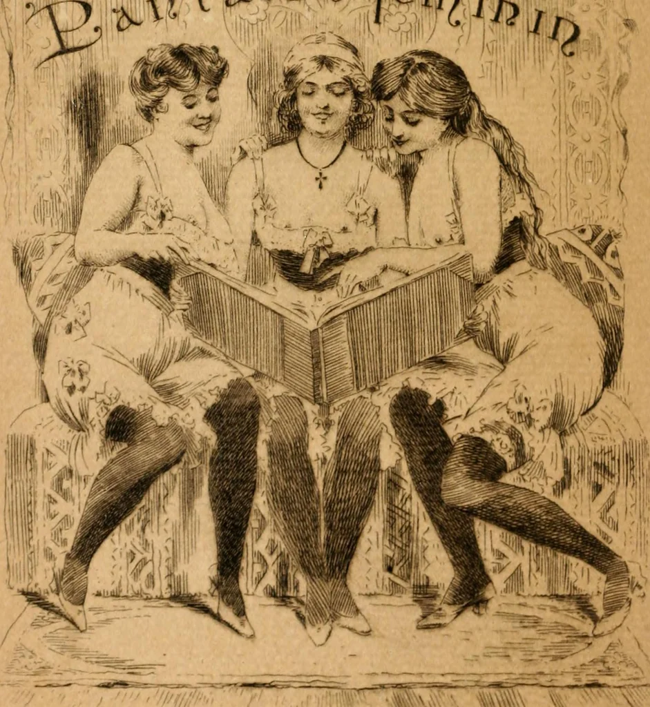 An illustration from Le pantalon féminin, 1916, leaf 7